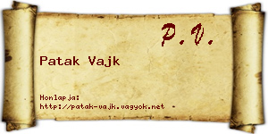 Patak Vajk névjegykártya